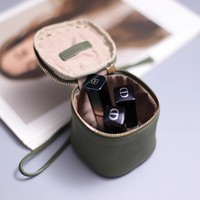Sac de maquillage pour femmes, boîte à bijoux en cuir, sac cosmétique personnalisé de haute qualité, motif litchi, étui de luxe