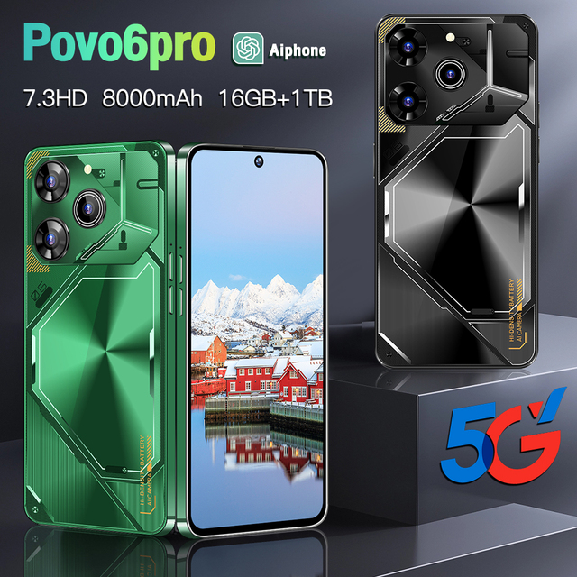 Good Quality Original Pova 6 Pro 7.3 Inch 5G Smartphone 8000 MAh Mobile Phone 16GB+1TB Android 13.0 Smart Phone