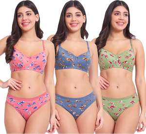 Sujetador Estampado de Poliéster y Algodón Premium para Mujer |   Lencería de Copa Suave |   Todos los Tamaños y Pedidos Personalizados, Cómodos para Uso Diario - Product Image 5