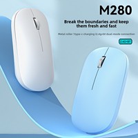 Souris optique sans fil ultra-mince M280 double mode Bluetooth avec chargement USB et LED, nouvelle, pour bureau, tablette et ordinateur portable