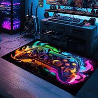 Tapis de jeu design cool pour manette de jeu, impression 3D HD, style néon, tapis gamer pour home cinéma
