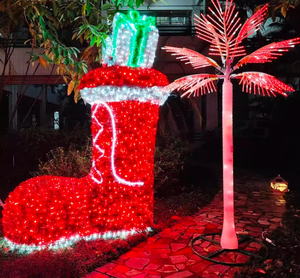 Calcetín Navideño Decorativo con Luz LED Cálida para Fiestas en Casa y Exhibición en Centros Comerciales - Product Image 1