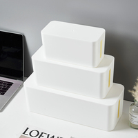 Boîte de câble en plastique moderne personnalisée organisateur de stockage de fil électrique support de gestion de câble gestionnaire de forme rectangulaire écologique
