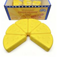 Jouet Squishy en PU en forme de triangle jaune, à remontée lente, doux à presser, anti-stress, jouet sensoriel de bureau