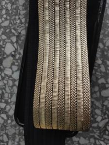 Fascia elastica <span class=keywords><strong>metallica</strong></span> Color oro da 5cm con nastro stampato in lamina lucida dorata e argento - Product Image 4