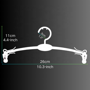 Cintres en plastique noir blanc de 10.3 pouces pour soutiens-gorge pour femmes sous-vêtements Clips PS en fer flexible organisateur de supermarché <span class=keywords><strong>crochet</strong></span> unique - Product Image 2