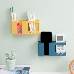 Wall Mounted Drill Free Remote Control Storage Box Double Compartment For Tv Air Conditioner Phone Charging Rack - Product Image 2
