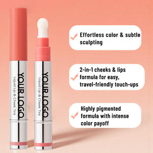 KissProof - Colorete Líquido y Bálsamo Labial 2 <span class=keywords><strong>en</strong></span> 1, Larga Duración, Pigmentado, 5 Colores, Vegano, No Testeado <span class=keywords><strong>en</strong></span> Animales, Aplicador de Esponja, Lápiz de Colorete Personalizado - Product Image 4