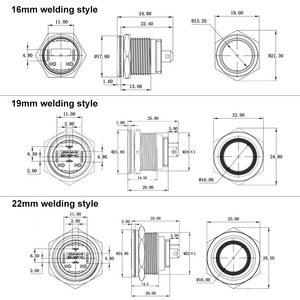 उच्च 20a वाटरप्रूफ एलईडी लाइट पुश बटन ip65 1नो कार इंजन क्षणिक लैचिंग 220 वी मैक्स के साथ शुरू बटन - Product Image 6