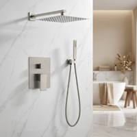 Système de douche encastré haute pression, ensemble de douche de salle de bain avec pomme de douche de 8 à 12 pouces et douchette à main, robinets de pluie combinés