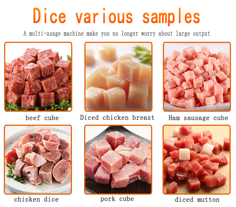 manufacturing meat cutting machine factory frozen meat dicing cube cutter machine fat meat dicing equipment