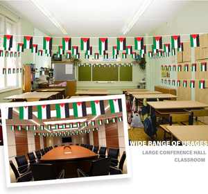 Guirlande de drapeaux palestiniens en polyester 100 % résistant à la décoloration et aux taches, petits drapeaux miniatures pour fêtes scolaires, personnalisables - Product Image 2