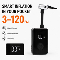 Mini gonfleur de pneus intelligent rechargeable par type C, pompe à air numérique 3-120 PSI avec ensemble combiné ART 2 Star U Lock pour vélo et vélo électrique