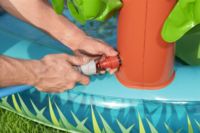 Bestway 53166 Crocodile Cove Pusat Permainan Air Tiup & Kolam Renang Anak dengan PVC Ramah Lingkungan Kapasitas 210L 2.24m X 1.81m X 72cm
