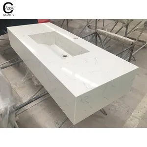 Yunfu fabrika castone carrera kuvars toptan döşeme suni kuvars tezgah vanity top ada top