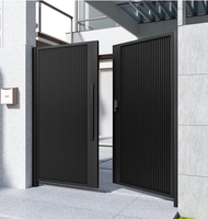 Portail battant en aluminium anti-corrosion pour extérieur, portail d'entrée moderne à lattes verticales pour villa résidentielle extérieure