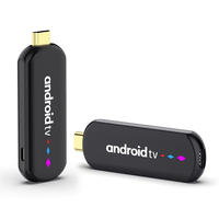 Stick TV 4K UHD H96 MAX Lecteur multimédia en streaming Amlogic avec télécommande vocale Boîtier TV Android 14 Fire H96 MAX S905L3 TV STICK
