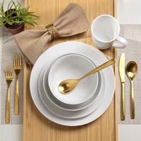 Assiettes à dîner de mariage en céramique blanche, d'assiettes rondes de 8 pouces, vaisselle de mariage en porcelaine