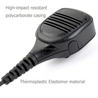 Microphone dynamique portable à 2 broches de type K avec bouton PTT pour épaule, appels clairs, compatible avec les radios bidirectionnelles de type K, micro-haut-parleur à distance