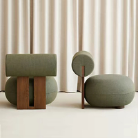 Fauteuil d'appoint moderne nordique pour la détente, en bois massif, style Teddy Sherpa, idéal pour la maison, le bureau ou le parc