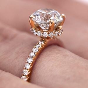 เครื่องประดับเงินแท้ 925 แหวนมอยส์ซาไนต์ เครื่องประดับสำหรับใส่เถ้ากระดูก ทรงกลม ชุบทอง งานฝีมือชิ้นเอก - Product Image 3