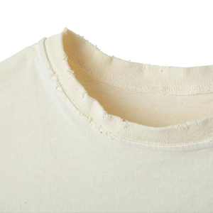 Benutzer definierte hochwertige 100% Baumwolle Logo Overs ize Herren Distressed T-Shirt kurze Länge 250Gsm gestrickt Sommer Digitaldruck - Product Image 2