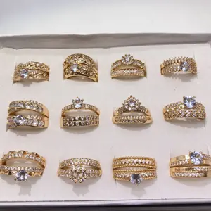Обручальное кольцо набор палец ювелирные украшения, 18 к позолоченные свадебные кольца обручальные кольца для мужчин и женщин