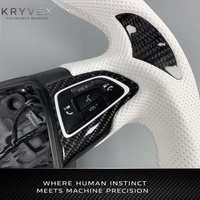Volant en cuir personnalisé Kryvex pour Ford Focus MK3 ST RS ST-Line Hatchback 2015-2018 avec inserts en fibre de carbone pour une performance accrue