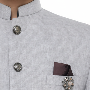 Zed Club ชุดสูทดีไซน์เนอร์2ชิ้นสำหรับผู้ชายผ้าโพลีเอสเตอร์เนื้อวิสคอปกมีกระดุมด้านหน้าเรียบระบายอากาศได้ดีสำหรับงานปาร์ตี้ - Product Image 1