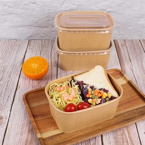 Boîtes à lunch jetables en papier de haute qualité avec couvercles transparents, contenants d'emballage alimentaire personnalisables pour usage personnel et fêtes - Product Image 3