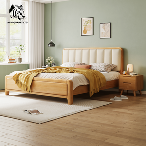 china supplier best price customized <b>large</b> stock 1.8m king bed ready to ship newest design bedroom furniture wood king size bed - Product Image 2