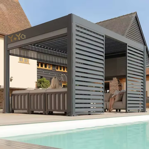 YOUYA NOUVELLE <span class=keywords><strong>Pergola</strong></span> extérieure en aluminium <span class=keywords><strong>Pergola</strong></span> de jardin bioclimatique motorisée avec porte <span class=keywords><strong>à</strong></span> volet roulant <span class=keywords><strong>à</strong></span> persiennes - Product Image 1