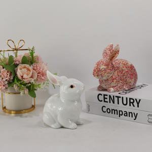 بيع بالجملة تمثال أرنب مصنوع يدويًا من البورسلين لعيد الفصح لتزيين المنزل تمثال أرنب - Product Image 3