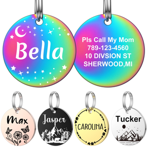 इंद्रधनुष प्लेटेड बोन डॉग टैग केवल व्यक्तिगत कस्टम आकार और डिजाइन कारखाने के थोक के लिए त्वरित टैग उत्कीर्ण आईडी नाम टैग का उत्पादन करता है - Product Image 2