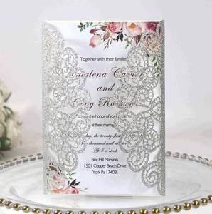 Nouvelle Arrivée - Invitation de Mariage Faite Main en Papier, Découpée au Laser, Écologique, Couleurs Variées, Format de Poche, Idéale pour la Fête des Mères - Product Image 6