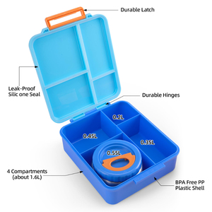 Nhà Máy Tùy Biến Thực Phẩm <span class=keywords><strong>Container</strong></span> Nhựa Hộp Ăn Trưa Không Bị Rò Rỉ Ăn Trưa <span class=keywords><strong>Container</strong></span> Với 4 Ngăn Cho Trẻ Em - Product Image 2
