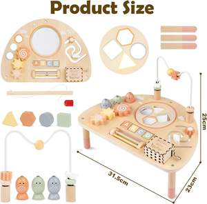 Tavolo delle Attività per Bambini di 1 Anno, Giocattoli Montessori per Bambine e Bambini di 1-2 Anni, Tavolo Sensoriale <span class=keywords><strong>in</strong></span> <span class=keywords><strong>Legno</strong></span> 8 <span class=keywords><strong>in</strong></span> 1 per Bambini - Product Image 5