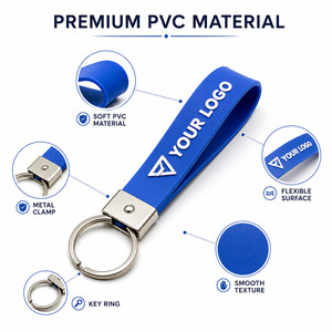 Porte-clés en PVC souple personnalisé avec logo, cordon de poignet, étanche, durable, flexible, pour cadeau promotionnel d'entreprise - Product Image 3