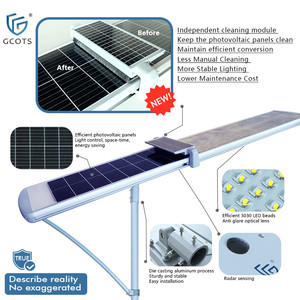 ไฟถนนโซลาร์เซลล์แบบรวมทุกอย่างในหนึ่งเดียว กำลังไฟ 40W-100W  วัสดุอะลูมิเนียม กันน้ำมาตรฐาน IP65 สำหรับถนนที่มีฝุ่นมาก - Product Image 2