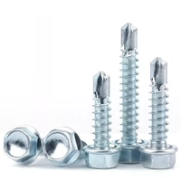 Vis autoperceuses à tête hexagonale galvanisées M4-M5-M6 avec rondelle EPDM pour toiture métallique Classe 10