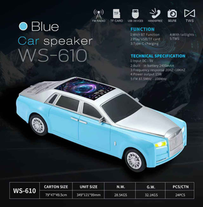 Haut-parleur modèle de voiture rétro WS-610 - Mini haut-parleur avec lumières LED multicolores, cadeau audio original pour la décoration de bureau à domicile - Product Image 5