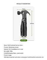 10 en 1 mini marteau multitool équipement de camping et marteau de travail pince couteau de survie