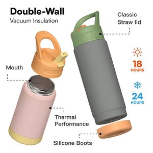 Bouteille isotherme sport en acier inoxydable sans BPA de 18 oz avec poignée, étanche, pour eau bouillante, isolation sous vide de 12 à 24 heures - Product Image 4