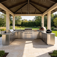 Gabinetes de Cocina Integrados para Exteriores Personalizados, Acero Inoxidable SUS304, Cocina de Jardín, Isla para Barbacoa, Impermeable, para Patio de Villa, de Fábrica