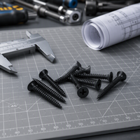 Professionele zwarte fosfaterende gipsplaatschroeven met fijne draad en trompetkop voor metalen stud-frames en plafondmontage