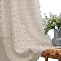 Rideau 100% Polyester Tulle Translucide Moderne Toutes Saisons avec Passe-Tringle et Plis Crayon, Filtrant la Lumière pour la Décoration Intérieure