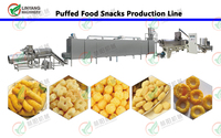 Petite machine extrudeuse automatique de snacks soufflés à moteur, système à double vis de haute précision, acier inoxydable de qualité alimentaire, 700 kg/h
