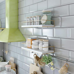 Set di 2 Mensole da Parete con <span class=keywords><strong>Portasciugamani</strong></span>, Scaffali Decorativi <span class=keywords><strong>per</strong></span> <span class=keywords><strong>Bagno</strong></span>, Mensole Fluttuanti <span class=keywords><strong>per</strong></span> Arredamento Cucina - Product Image 6