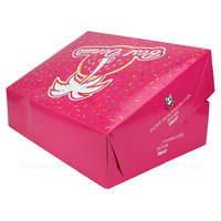 Boîte à biscuits de boulangerie avec logo design en gros, emballage rose