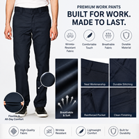 Pantalones de Trabajo Personalizados de Corte Clásico y Pierna Recta, 5 Opciones de Color, Logotipo Bordado, Tejido o Impreso Personalizado para Uniformes de Equipo